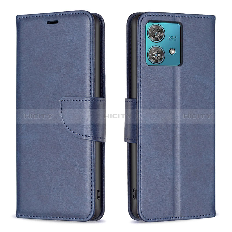 Coque Portefeuille Livre Cuir Etui Clapet B04F pour Motorola Moto Edge 40 Neo 5G Bleu Plus