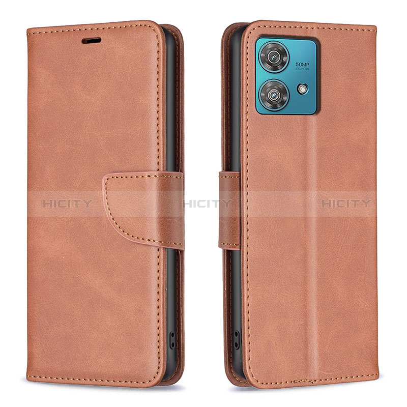 Coque Portefeuille Livre Cuir Etui Clapet B04F pour Motorola Moto Edge 40 Neo 5G Marron Plus