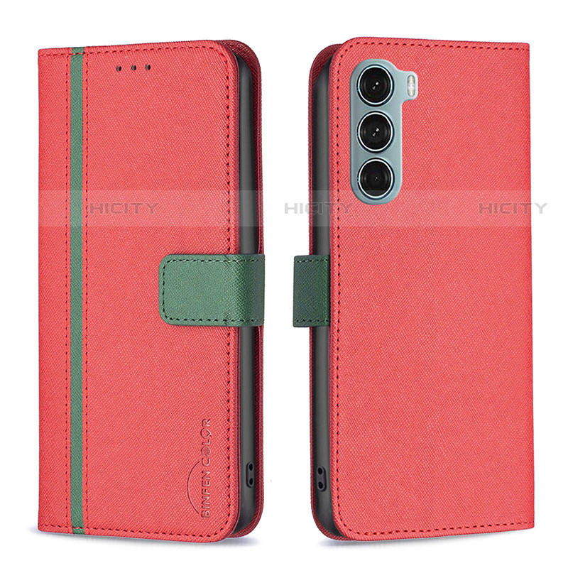 Coque Portefeuille Livre Cuir Etui Clapet B04F pour Motorola Moto Edge S30 5G Rouge Plus