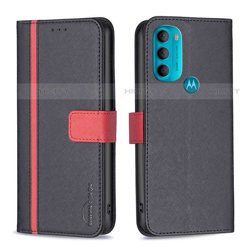 Coque Portefeuille Livre Cuir Etui Clapet B04F pour Motorola Moto G71 5G Noir Plus