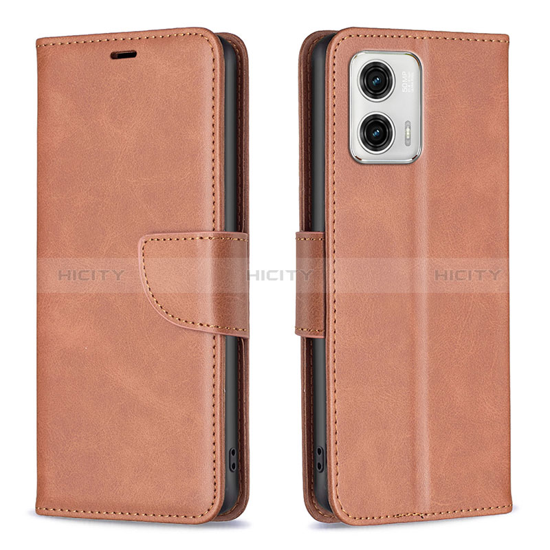 Coque Portefeuille Livre Cuir Etui Clapet B04F pour Motorola Moto G73 5G Marron Plus