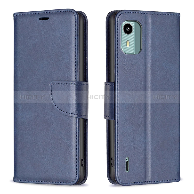 Coque Portefeuille Livre Cuir Etui Clapet B04F pour Nokia C12 Bleu Plus