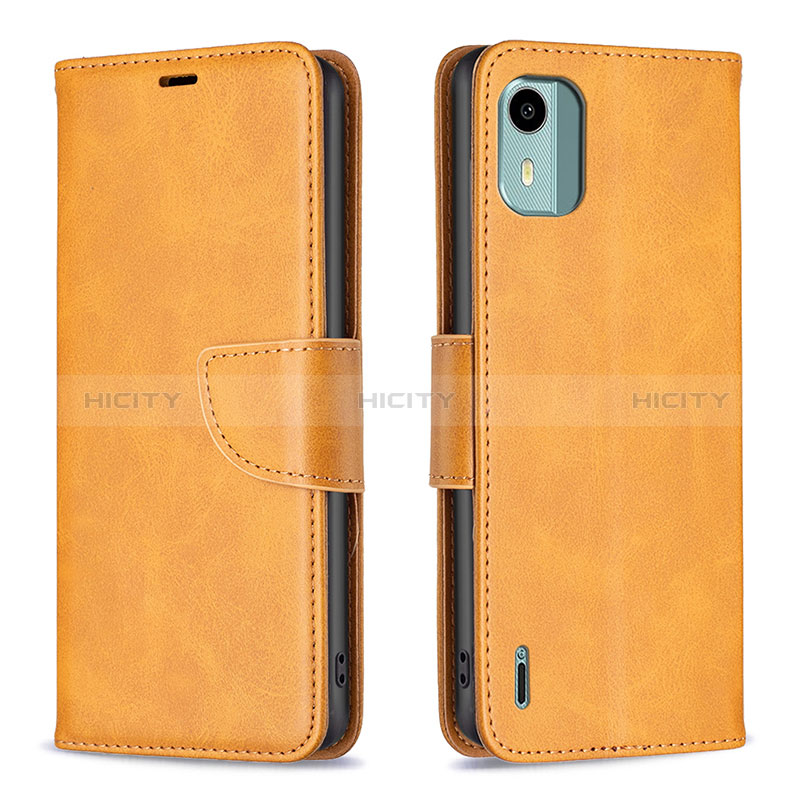 Coque Portefeuille Livre Cuir Etui Clapet B04F pour Nokia C12 Plus Brun Clair Plus