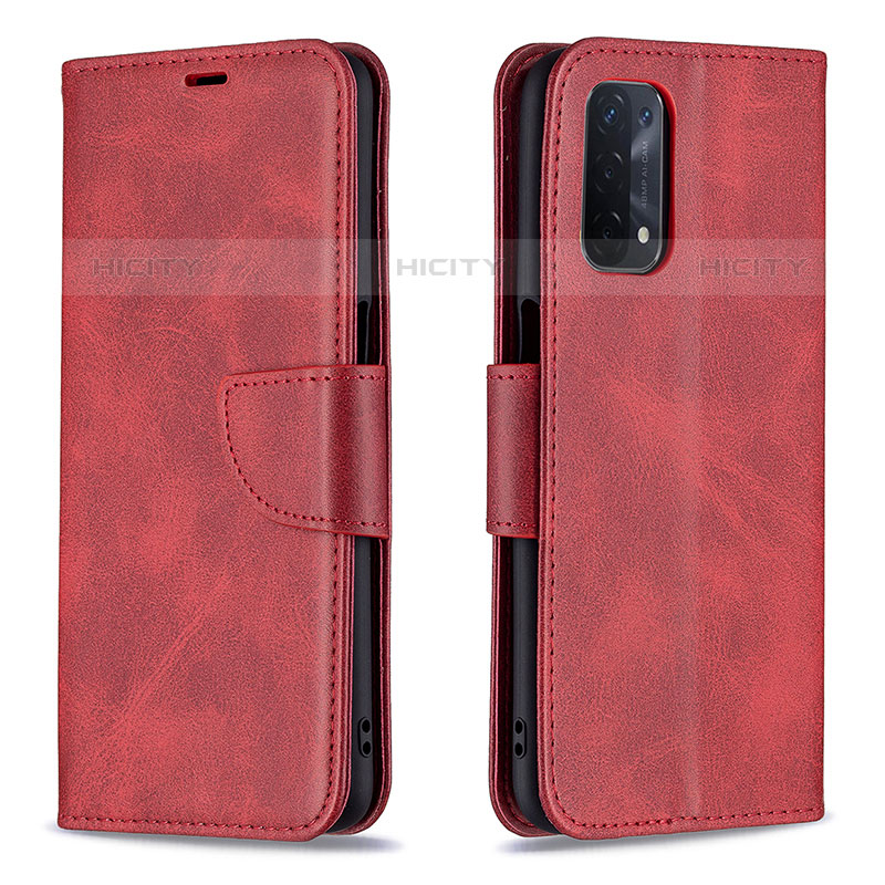 Coque Portefeuille Livre Cuir Etui Clapet B04F pour OnePlus Nord N200 5G Rouge Plus