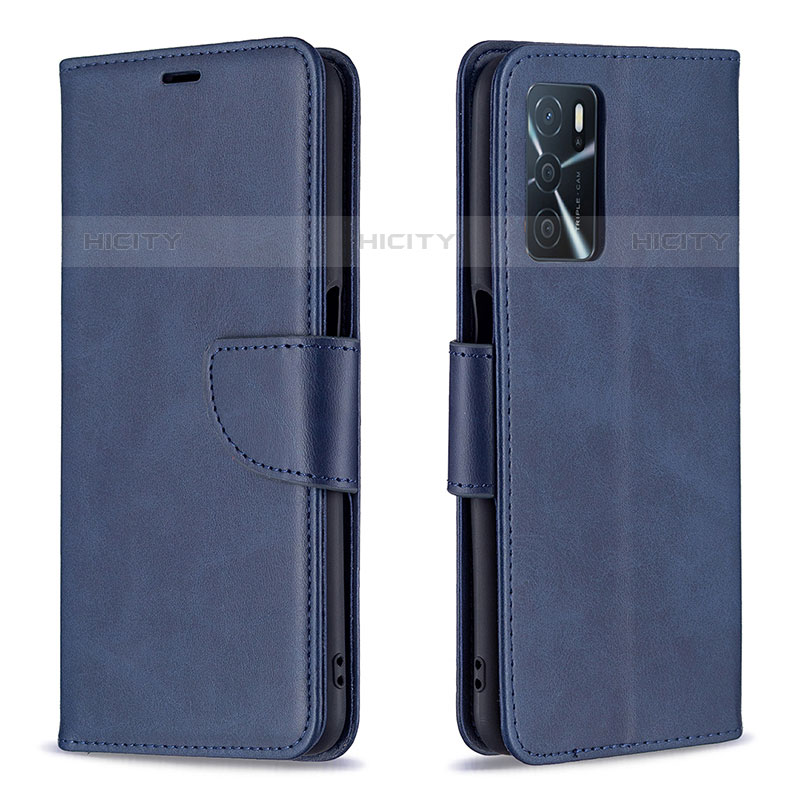 Coque Portefeuille Livre Cuir Etui Clapet B04F pour Oppo A16s Bleu Plus