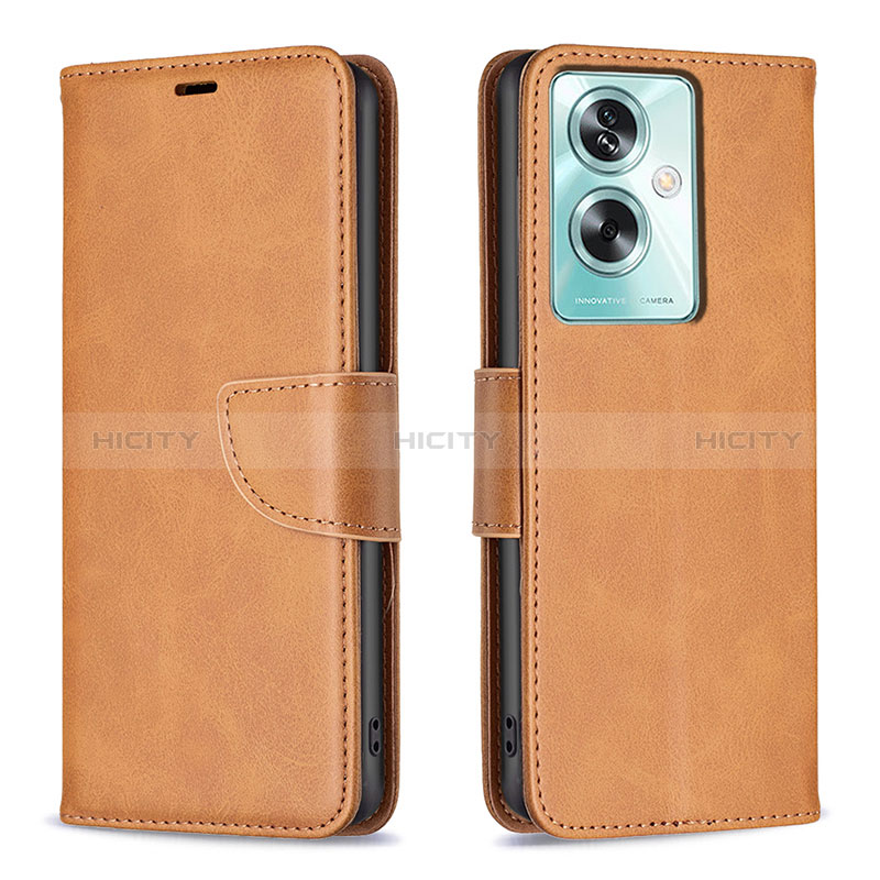 Coque Portefeuille Livre Cuir Etui Clapet B04F pour Oppo A2 5G Brun Clair Plus