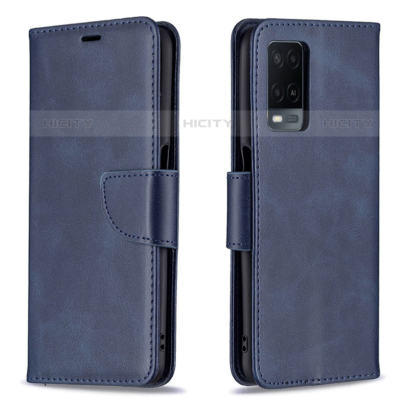 Coque Portefeuille Livre Cuir Etui Clapet B04F pour Oppo A54 4G Bleu Plus