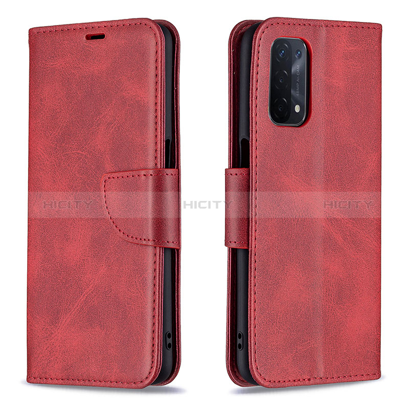 Coque Portefeuille Livre Cuir Etui Clapet B04F pour Oppo A54 5G Rouge Plus