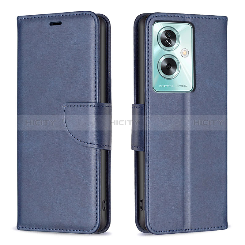 Coque Portefeuille Livre Cuir Etui Clapet B04F pour Oppo A79 5G Bleu Plus