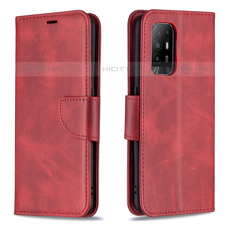 Coque Portefeuille Livre Cuir Etui Clapet B04F pour Oppo A95 5G Rouge Plus