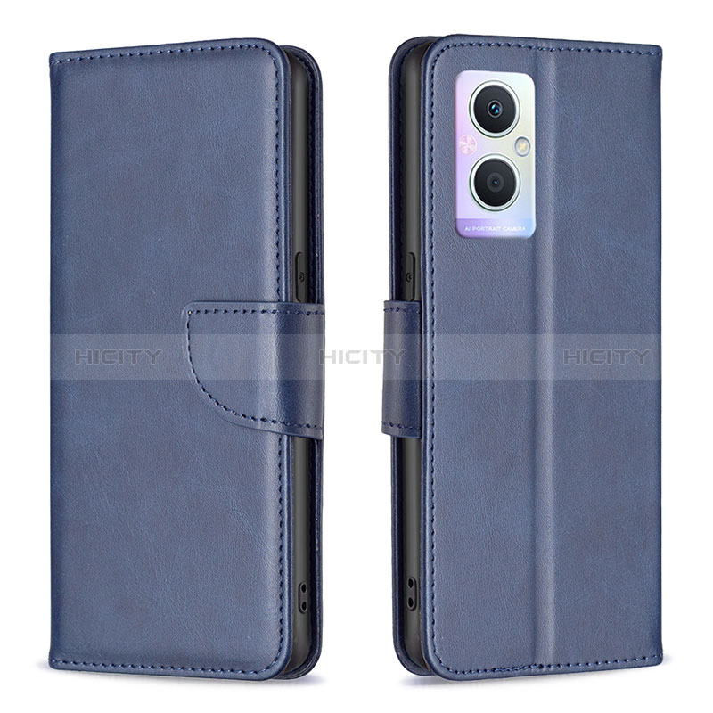 Coque Portefeuille Livre Cuir Etui Clapet B04F pour Oppo A96 5G Bleu Plus