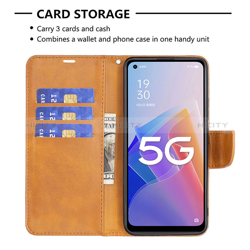 Coque Portefeuille Livre Cuir Etui Clapet B04F pour Oppo A96 5G Plus