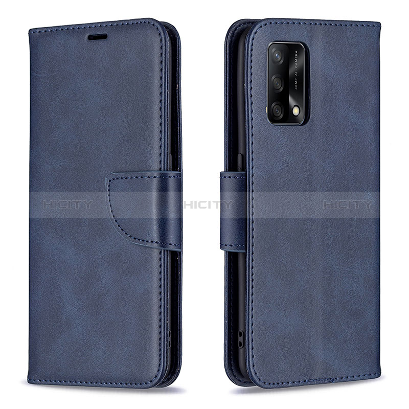 Coque Portefeuille Livre Cuir Etui Clapet B04F pour Oppo F19s Bleu Plus