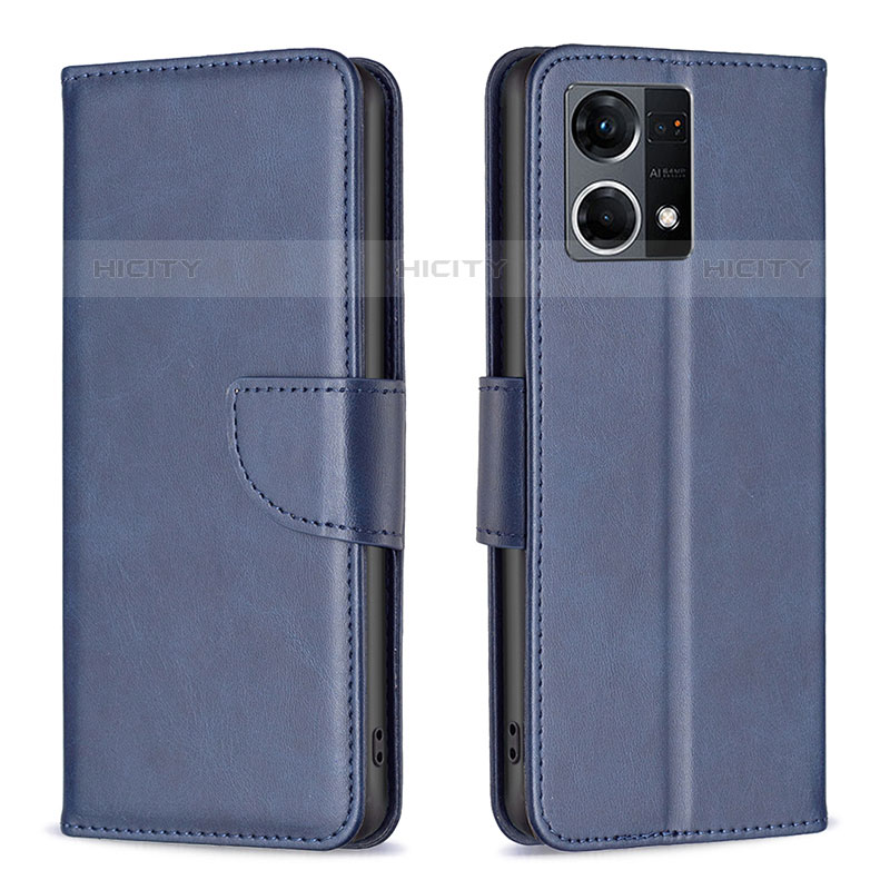 Coque Portefeuille Livre Cuir Etui Clapet B04F pour Oppo F21 Pro 4G Bleu Plus