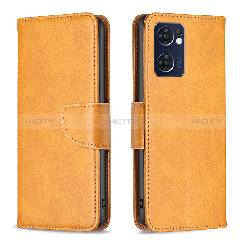 Coque Portefeuille Livre Cuir Etui Clapet B04F pour Oppo Find X5 Lite 5G Brun Clair Plus