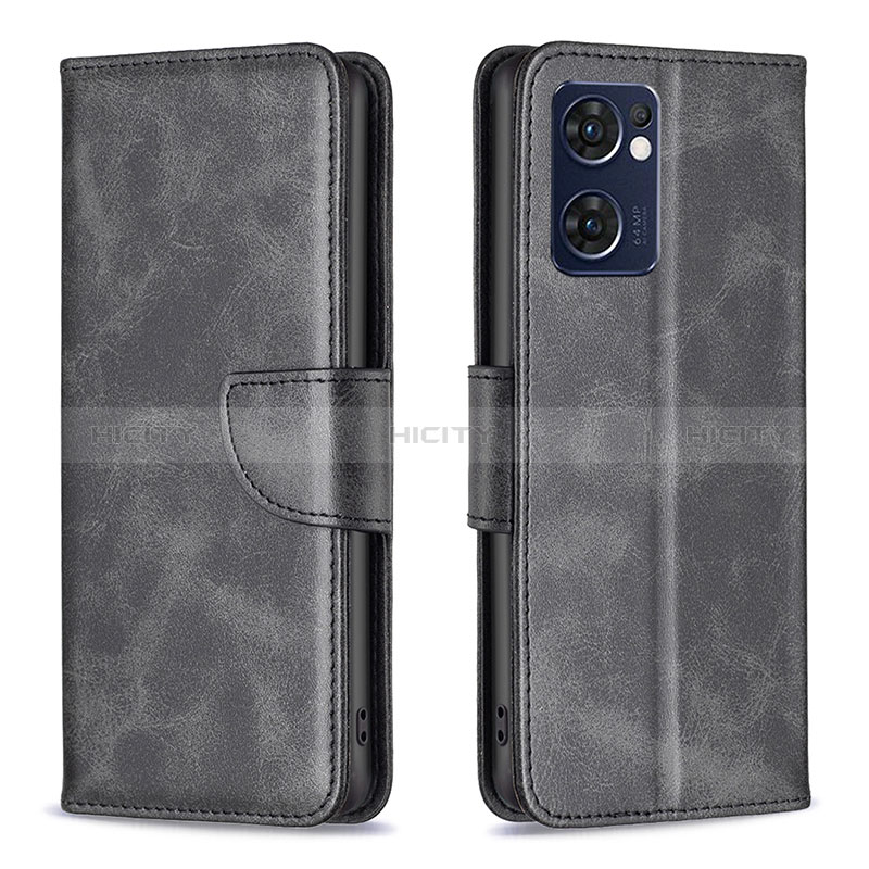 Coque Portefeuille Livre Cuir Etui Clapet B04F pour Oppo Find X5 Lite 5G Noir Plus