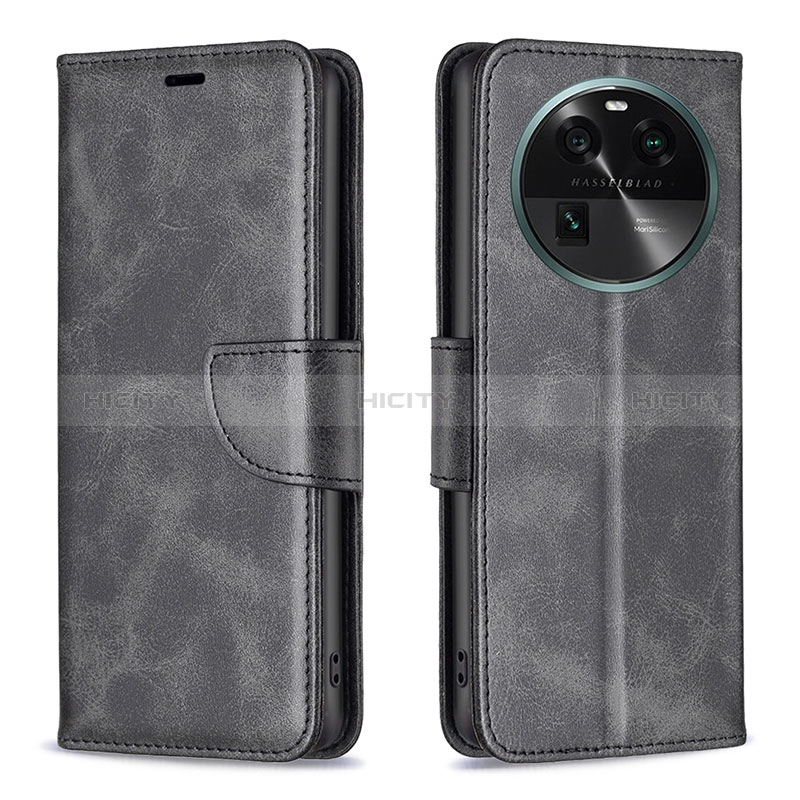 Coque Portefeuille Livre Cuir Etui Clapet B04F pour Oppo Find X6 5G Noir Plus