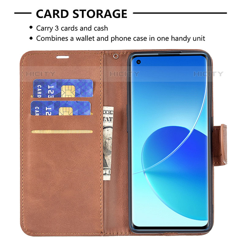 Coque Portefeuille Livre Cuir Etui Clapet B04F pour Oppo Reno6 Pro 5G India Plus