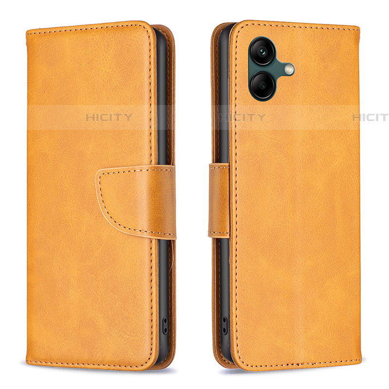 Coque Portefeuille Livre Cuir Etui Clapet B04F pour Samsung Galaxy A04E Brun Clair Plus