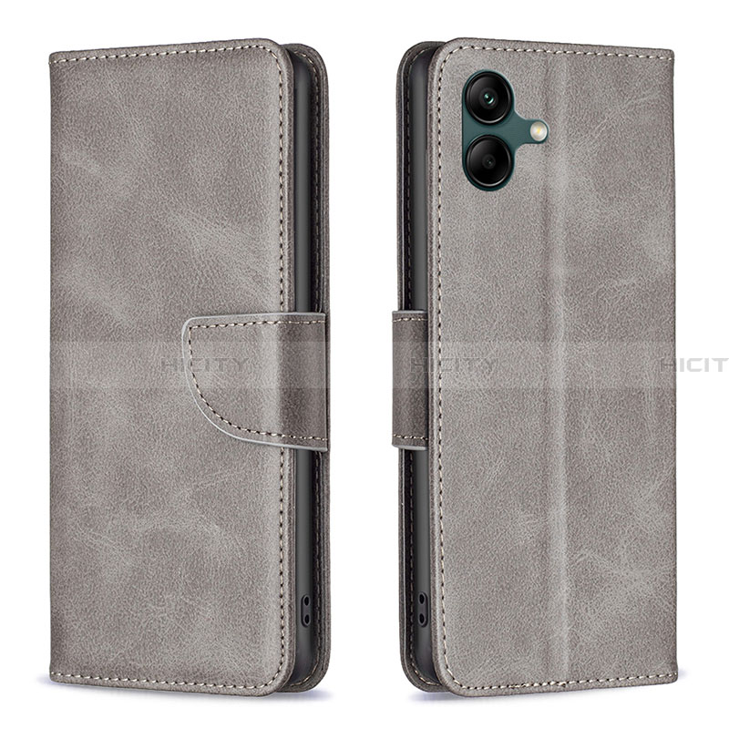 Coque Portefeuille Livre Cuir Etui Clapet B04F pour Samsung Galaxy A05 Gris Plus