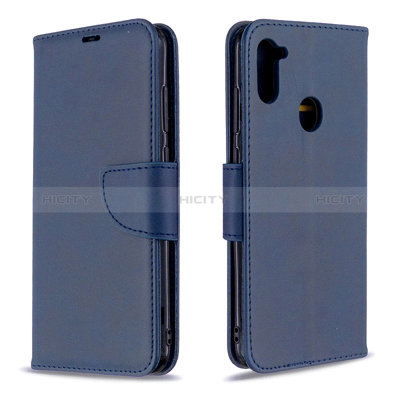 Coque Portefeuille Livre Cuir Etui Clapet B04F pour Samsung Galaxy A11 Bleu Plus