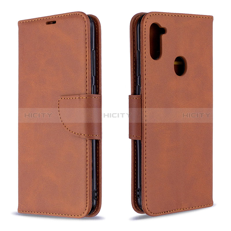 Coque Portefeuille Livre Cuir Etui Clapet B04F pour Samsung Galaxy A11 Marron Plus