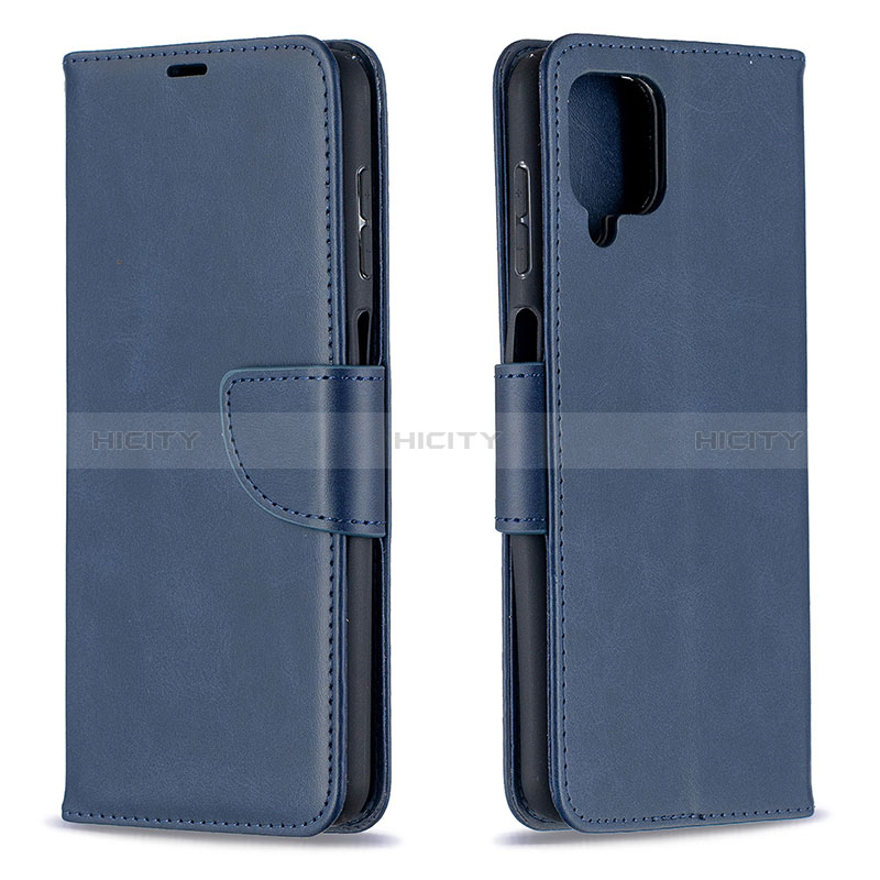 Coque Portefeuille Livre Cuir Etui Clapet B04F pour Samsung Galaxy A12 5G Bleu Plus