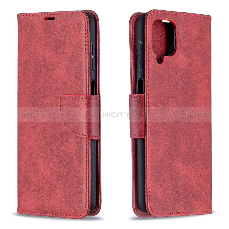 Coque Portefeuille Livre Cuir Etui Clapet B04F pour Samsung Galaxy A12 5G Rouge Plus