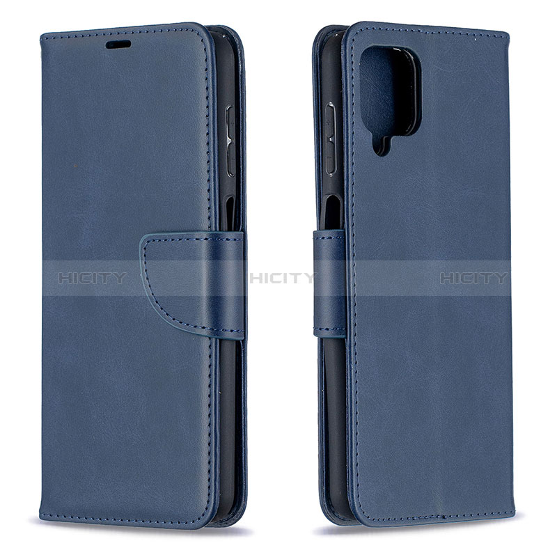 Coque Portefeuille Livre Cuir Etui Clapet B04F pour Samsung Galaxy A12 Bleu Plus