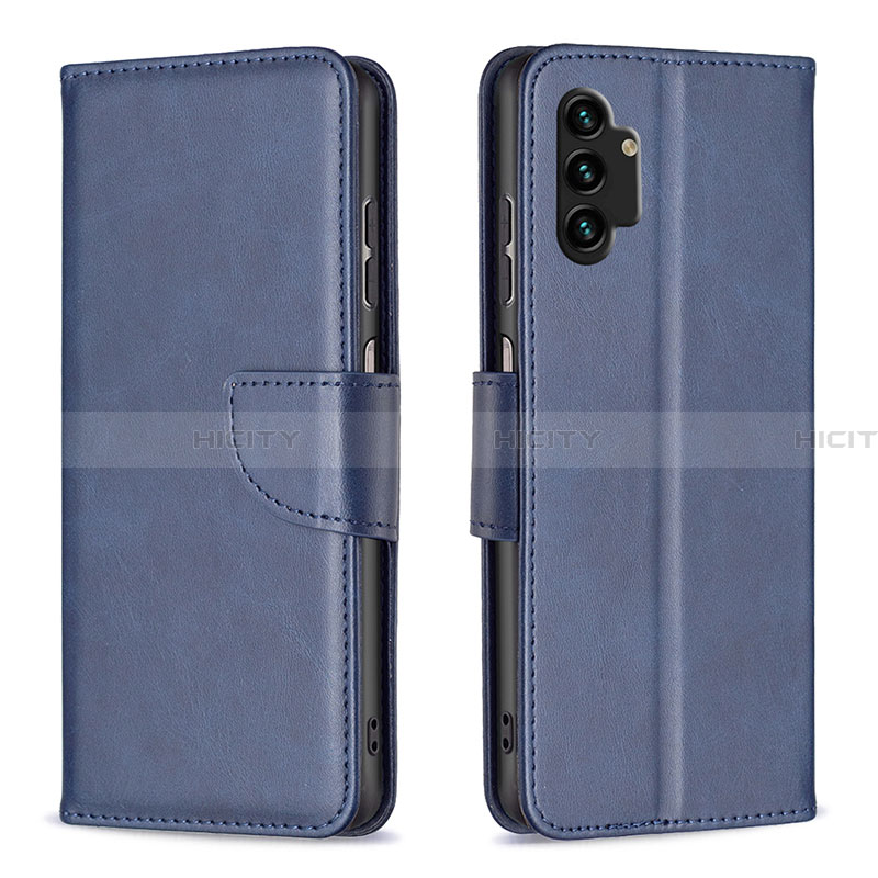 Coque Portefeuille Livre Cuir Etui Clapet B04F pour Samsung Galaxy A13 4G Bleu Plus