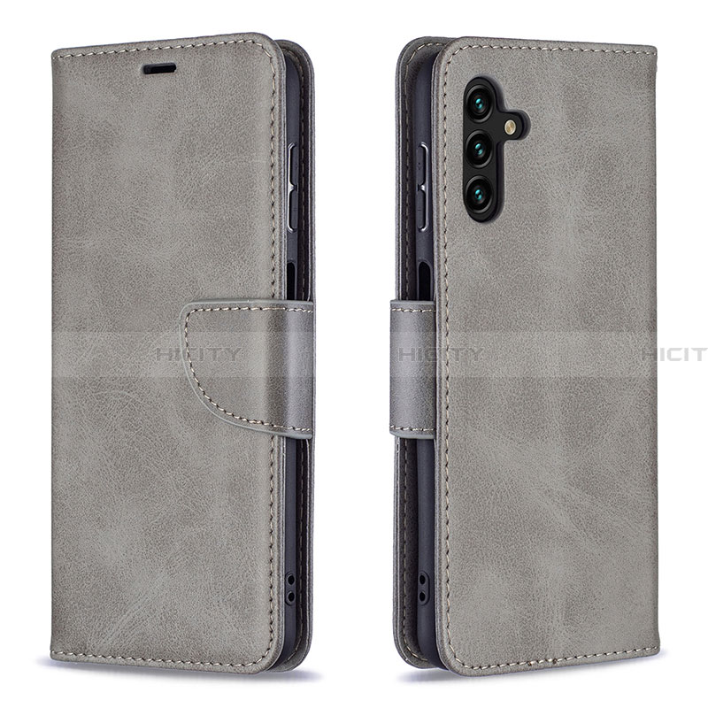 Coque Portefeuille Livre Cuir Etui Clapet B04F pour Samsung Galaxy A13 5G Gris Plus