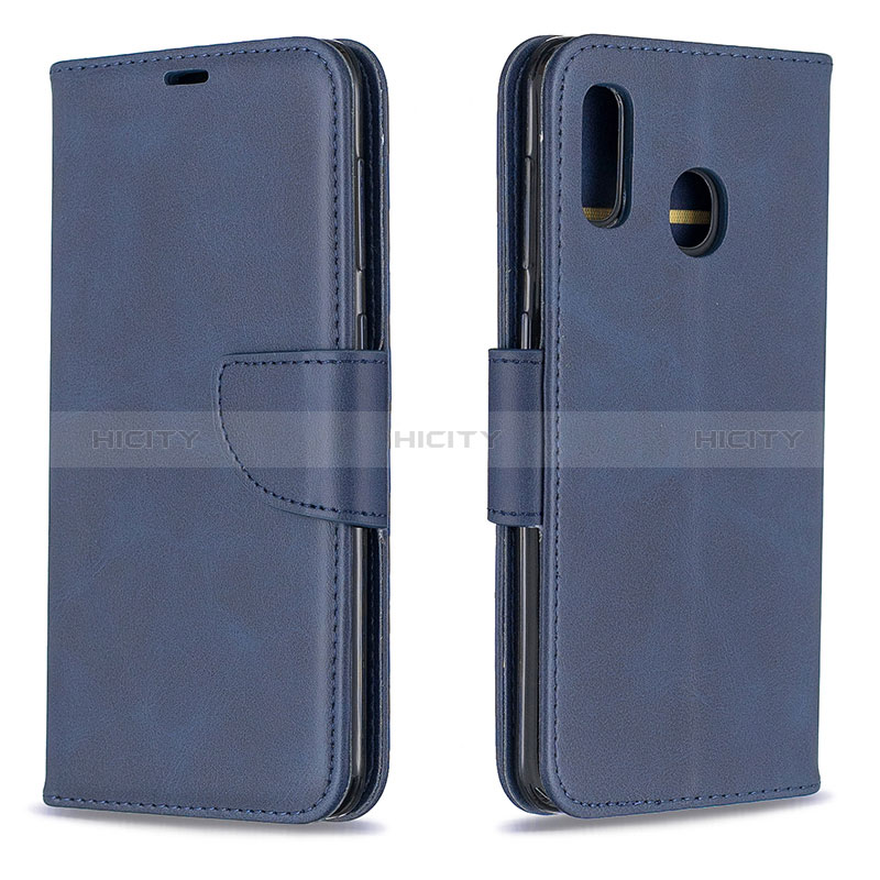 Coque Portefeuille Livre Cuir Etui Clapet B04F pour Samsung Galaxy A20 Bleu Plus