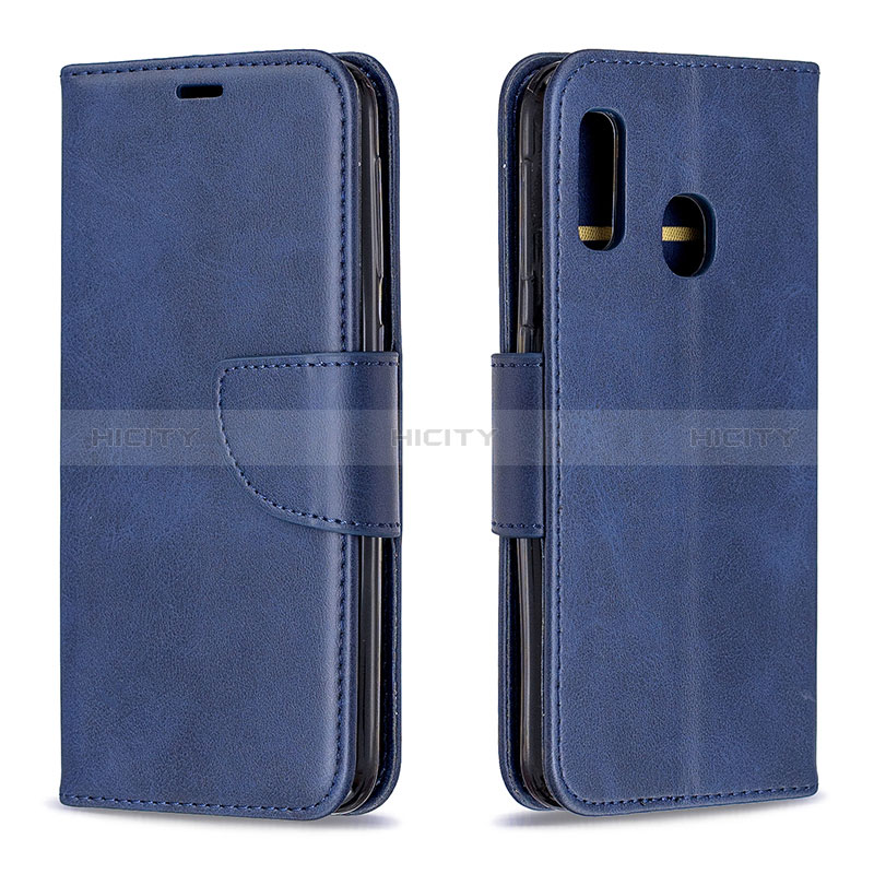 Coque Portefeuille Livre Cuir Etui Clapet B04F pour Samsung Galaxy A20e Bleu Plus