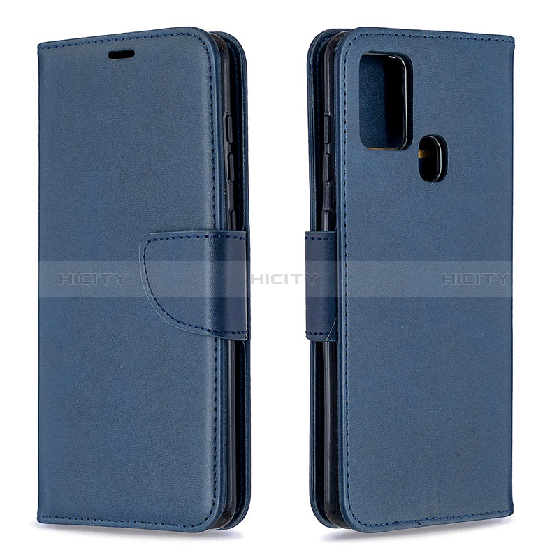 Coque Portefeuille Livre Cuir Etui Clapet B04F pour Samsung Galaxy A21s Bleu Plus