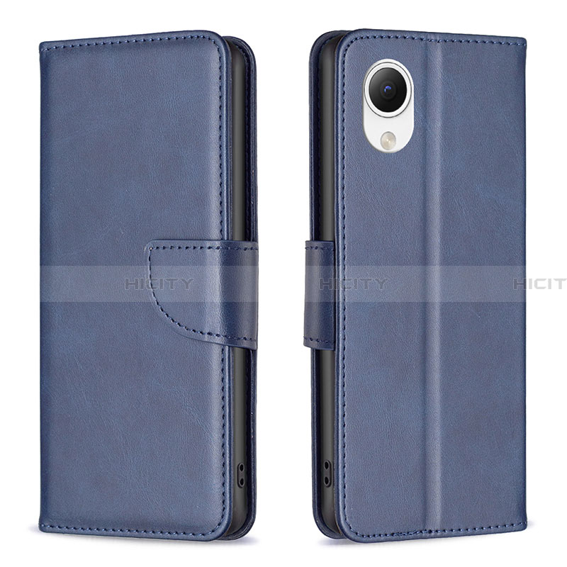 Coque Portefeuille Livre Cuir Etui Clapet B04F pour Samsung Galaxy A23 5G SC-56C Bleu Plus