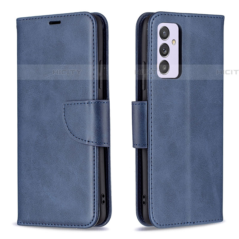 Coque Portefeuille Livre Cuir Etui Clapet B04F pour Samsung Galaxy A24 4G Bleu Plus