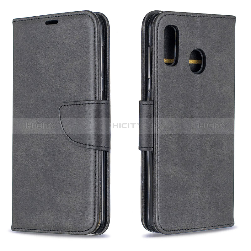 Coque Portefeuille Livre Cuir Etui Clapet B04F pour Samsung Galaxy A30 Noir Plus