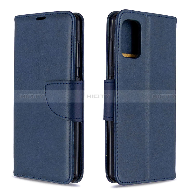 Coque Portefeuille Livre Cuir Etui Clapet B04F pour Samsung Galaxy A41 Bleu Plus