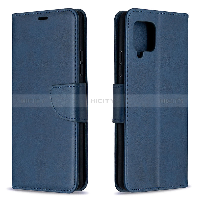 Coque Portefeuille Livre Cuir Etui Clapet B04F pour Samsung Galaxy A42 5G Bleu Plus