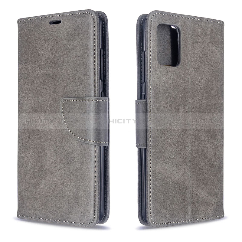 Coque Portefeuille Livre Cuir Etui Clapet B04F pour Samsung Galaxy A51 5G Gris Plus