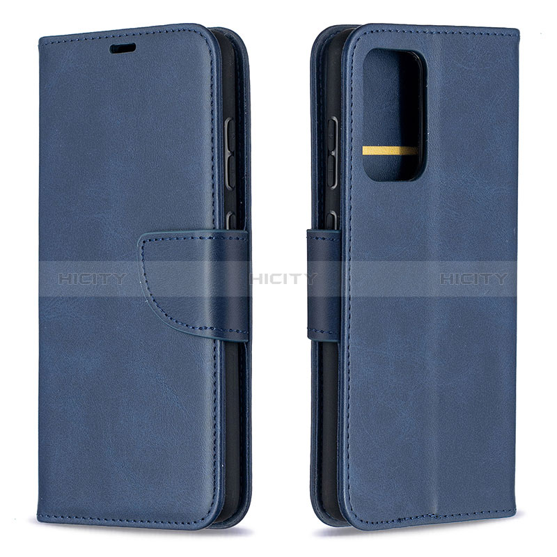 Coque Portefeuille Livre Cuir Etui Clapet B04F pour Samsung Galaxy A52s 5G Bleu Plus