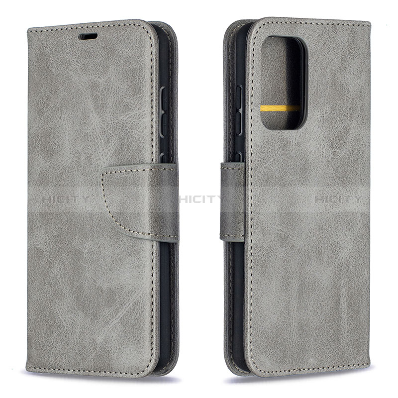 Coque Portefeuille Livre Cuir Etui Clapet B04F pour Samsung Galaxy A52s 5G Gris Plus