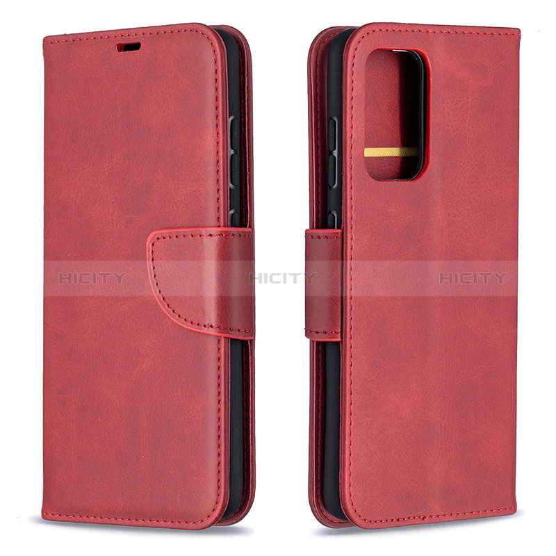 Coque Portefeuille Livre Cuir Etui Clapet B04F pour Samsung Galaxy A52s 5G Rouge Plus