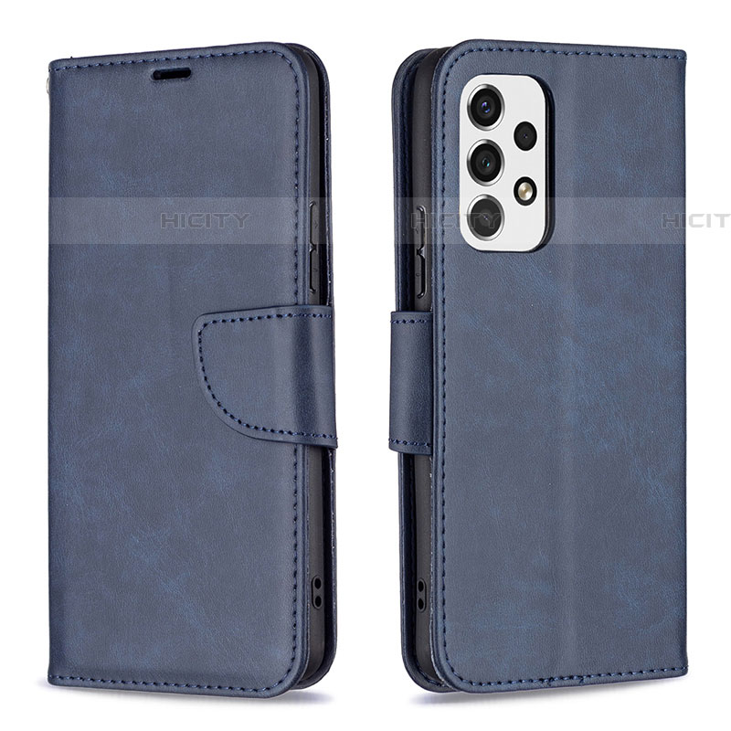 Coque Portefeuille Livre Cuir Etui Clapet B04F pour Samsung Galaxy A53 5G Bleu Plus