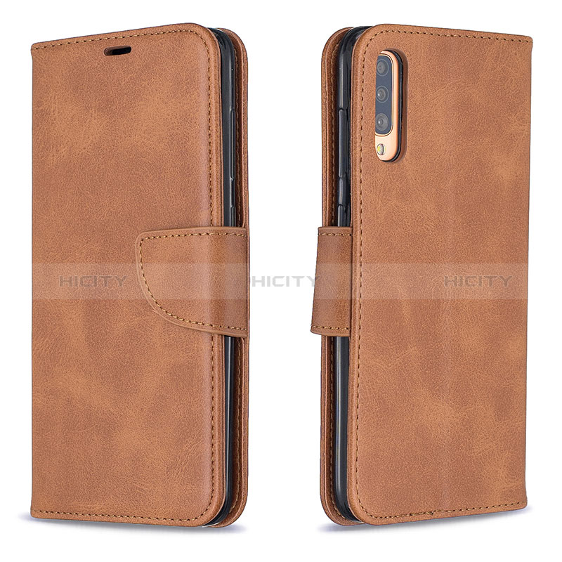 Coque Portefeuille Livre Cuir Etui Clapet B04F pour Samsung Galaxy A70 Marron Plus