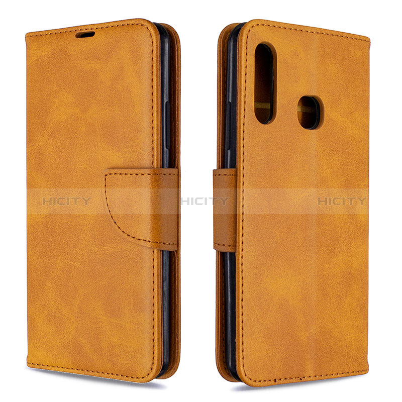 Coque Portefeuille Livre Cuir Etui Clapet B04F pour Samsung Galaxy A70E Brun Clair Plus