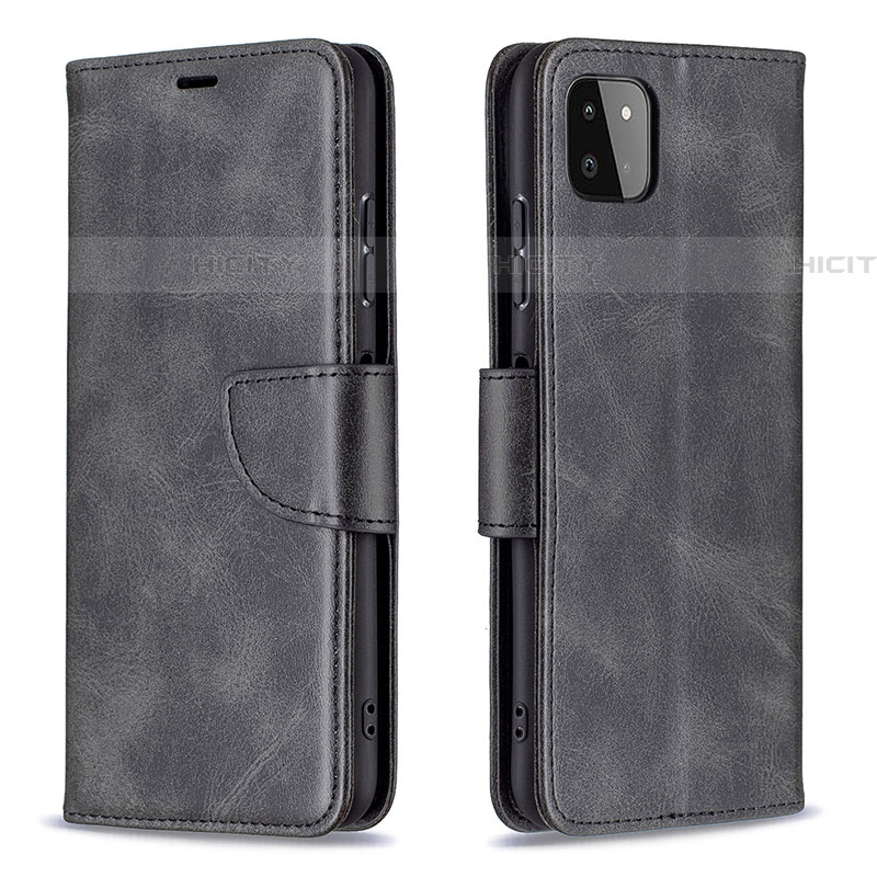 Coque Portefeuille Livre Cuir Etui Clapet B04F pour Samsung Galaxy F42 5G Noir Plus