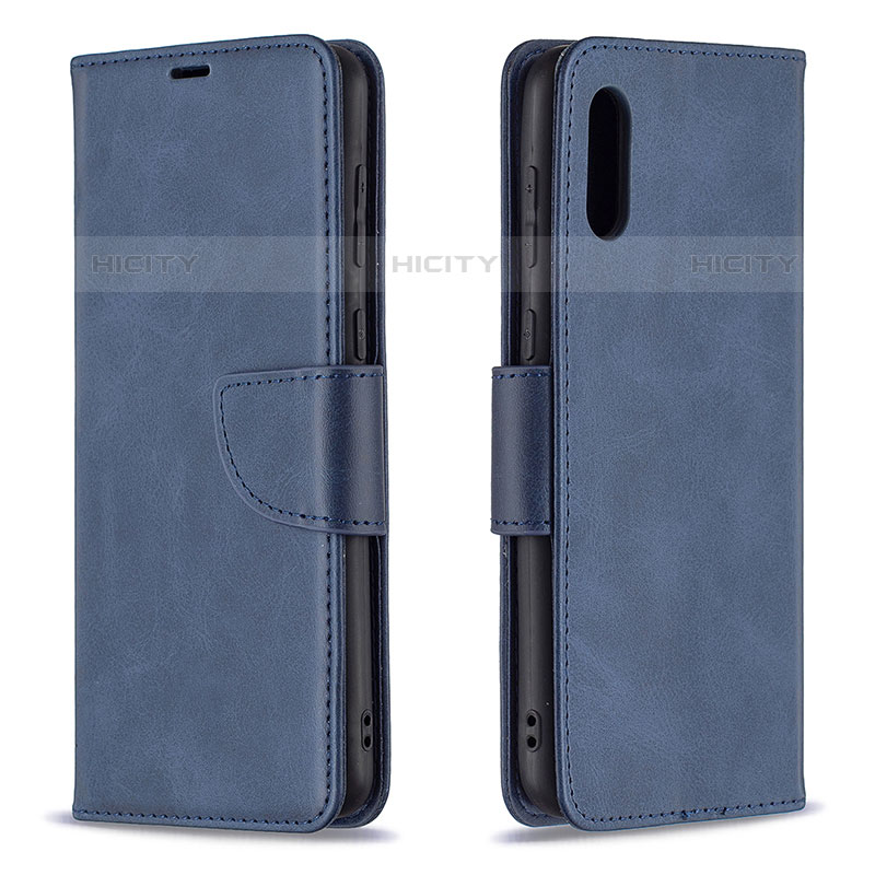 Coque Portefeuille Livre Cuir Etui Clapet B04F pour Samsung Galaxy M02 Bleu Plus