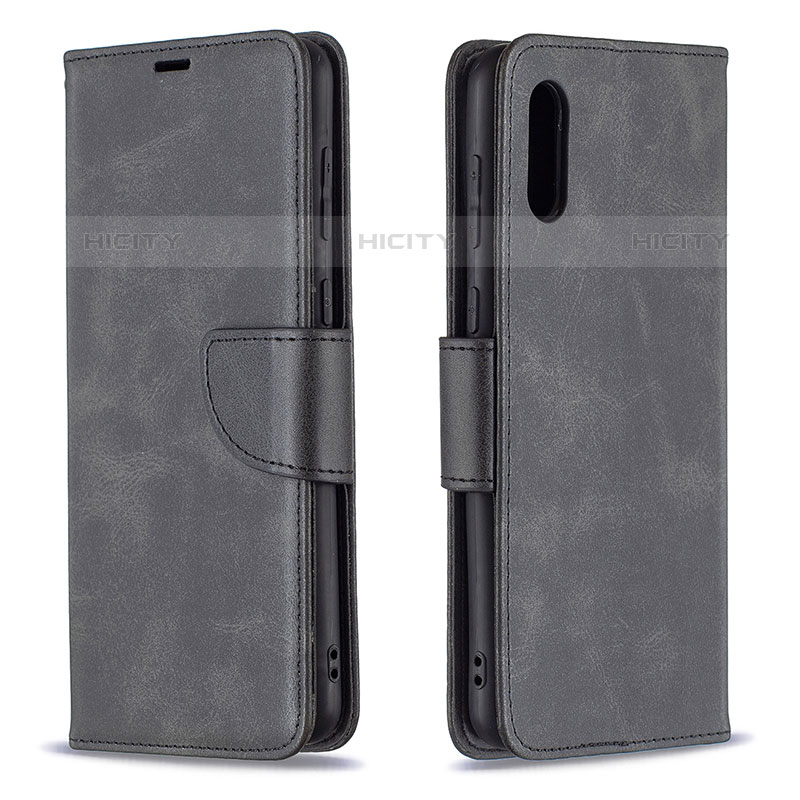 Coque Portefeuille Livre Cuir Etui Clapet B04F pour Samsung Galaxy M02 Noir Plus