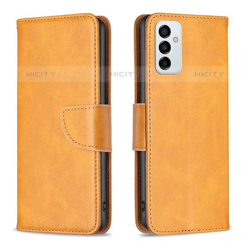 Coque Portefeuille Livre Cuir Etui Clapet B04F pour Samsung Galaxy M23 5G Brun Clair Plus